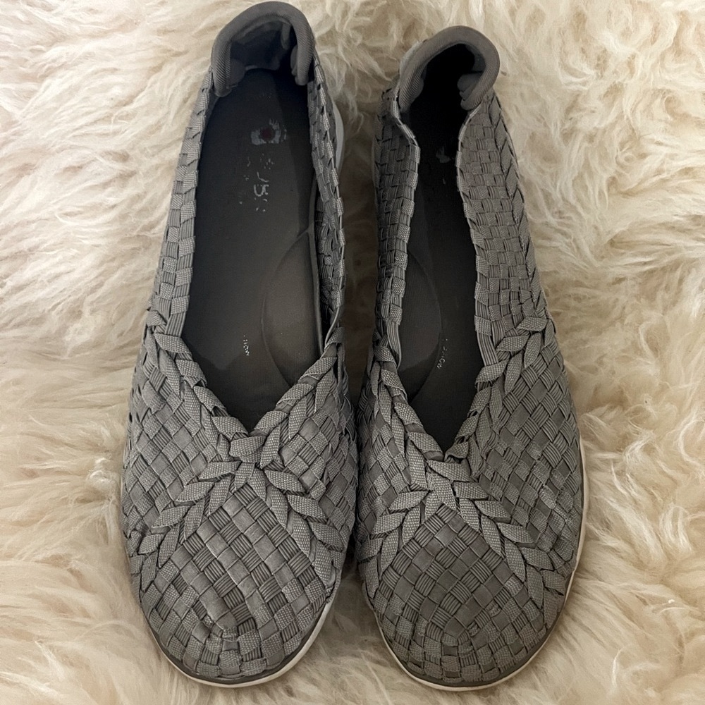 Bobâs Gray Braided Flats Slip-On Shoes